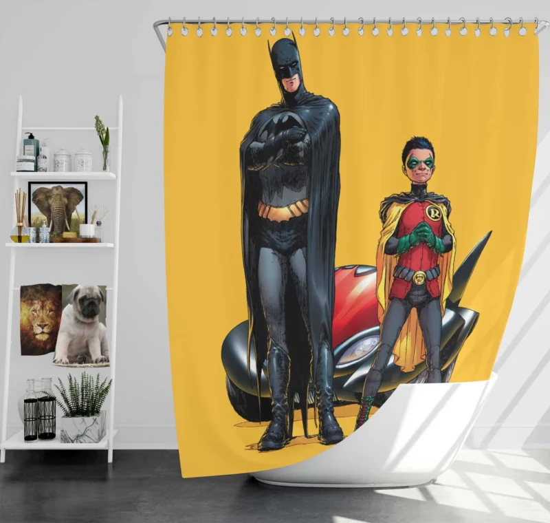 Dynamic Duo: Batman & Robin Comic Adventures Shower Curtain