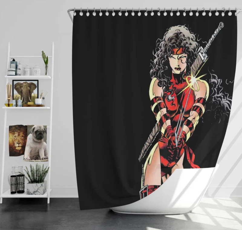 Elektra Comics: Marvel Fearless Ninja Shower Curtain