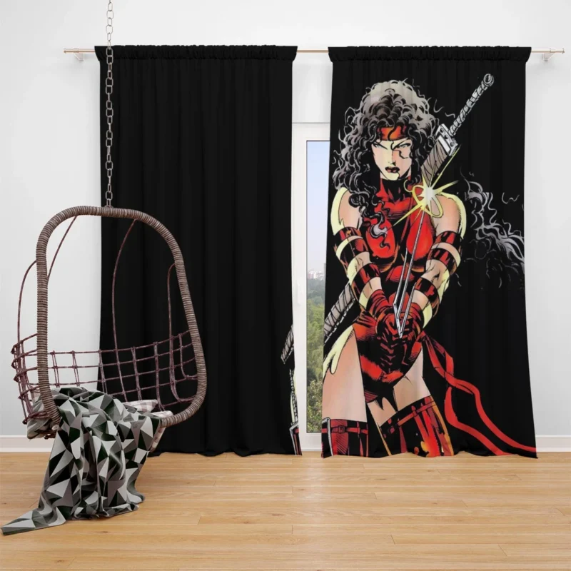 Elektra Comics: Marvel Fearless Ninja Window Curtain