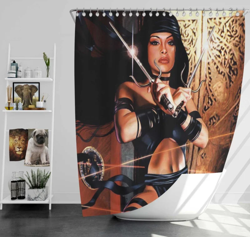 Elektra Comics: Marvel Lethal Femme Fatale Shower Curtain