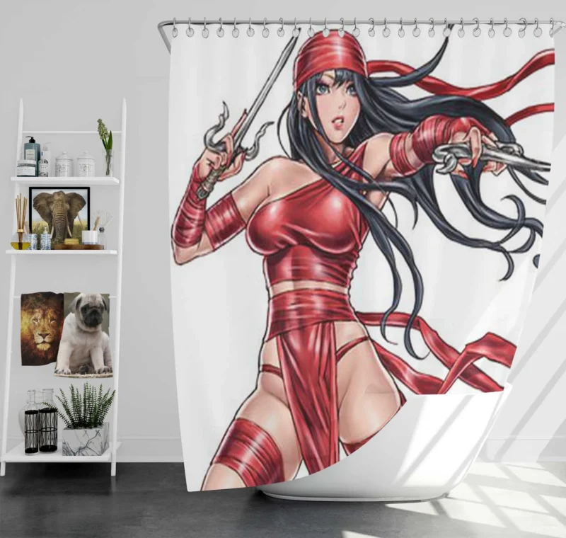 Elektra: Marvel Deadly Assassin Shower Curtain