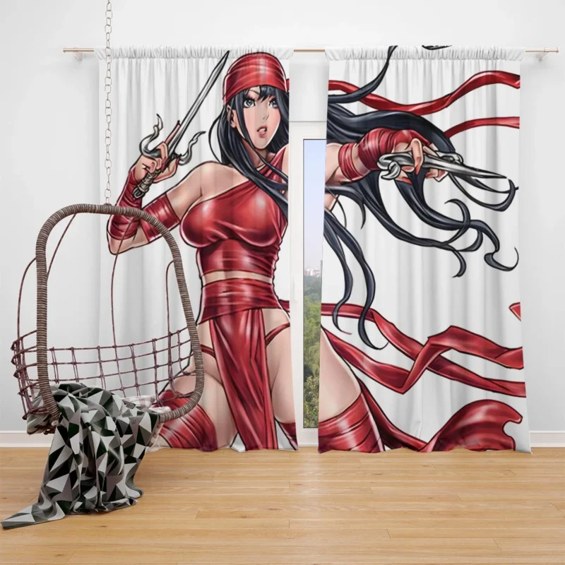 Elektra: Marvel Deadly Assassin Window Curtain
