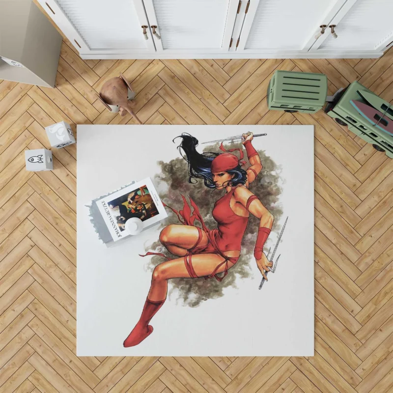 Elektra: Marvel Deadly Assassin in Comics Floor Rug