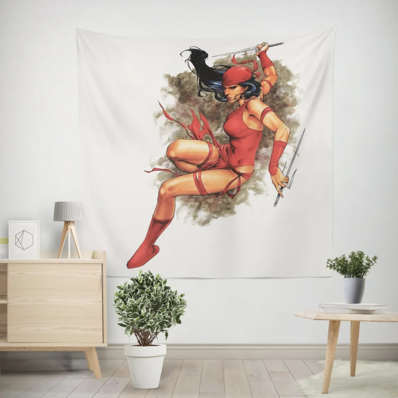 Elektra: Marvel Deadly Assassin in Comics  Wall Tapestry