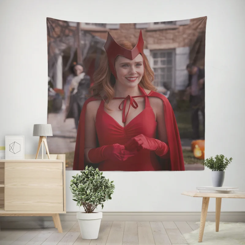Elizabeth Olsen as Scarlet Witch in WandaVision  Wall Tapestry