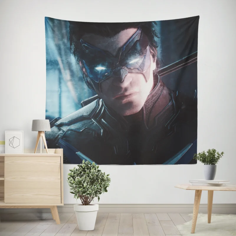 Embark on Nightwing Adventure in Gotham Knights  Wall Tapestry