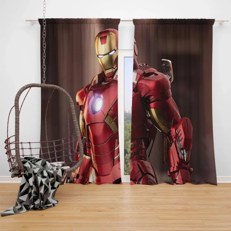 Explore the Adventures of Iron Man Window Curtain