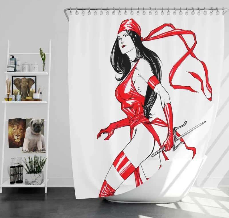 Exploring Elektra Intriguing Comic World Shower Curtain