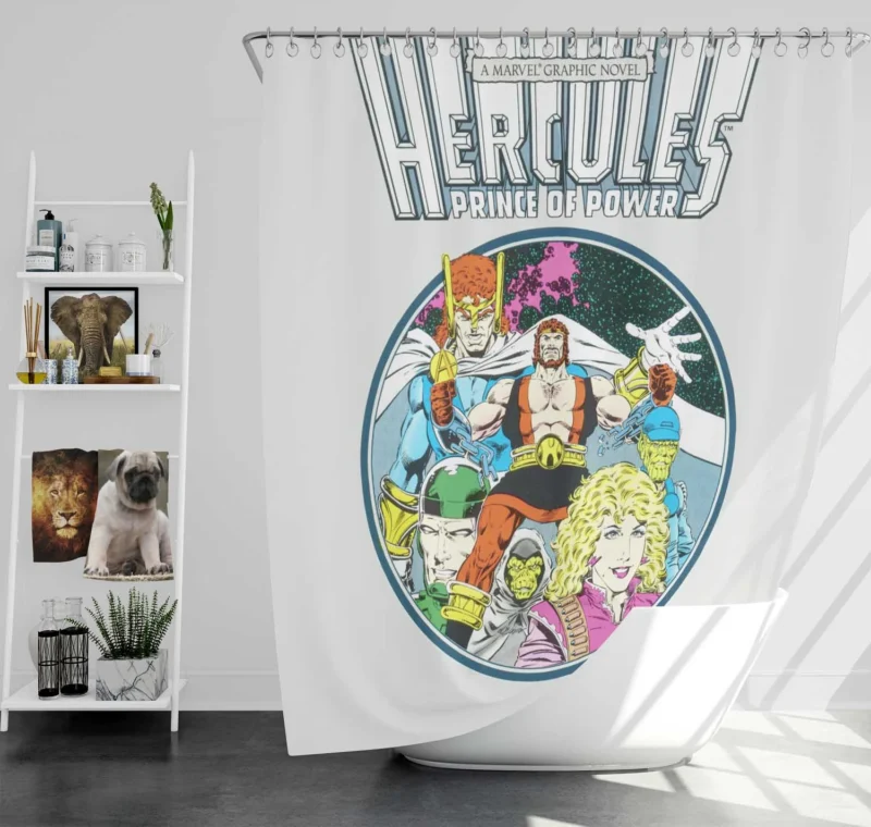 Exploring the Adventures of Hercules in Comics Shower Curtain
