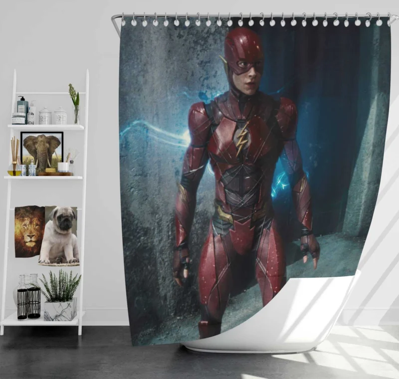 Ezra Miller as Flash in Justice League (2017) Shower Curtain