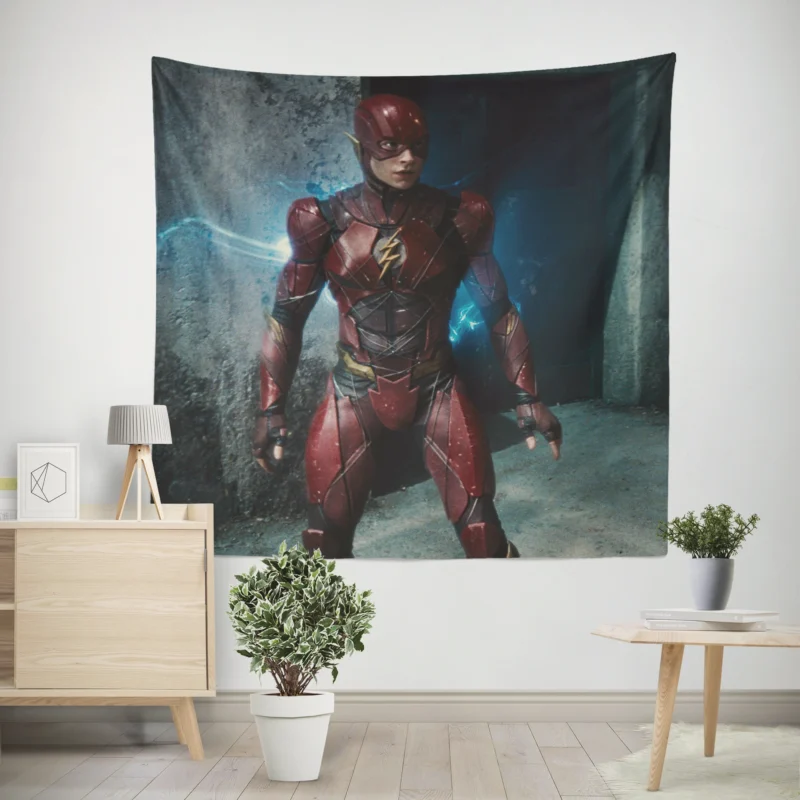 Ezra Miller as Flash in Justice League (2017)  Wall Tapestry