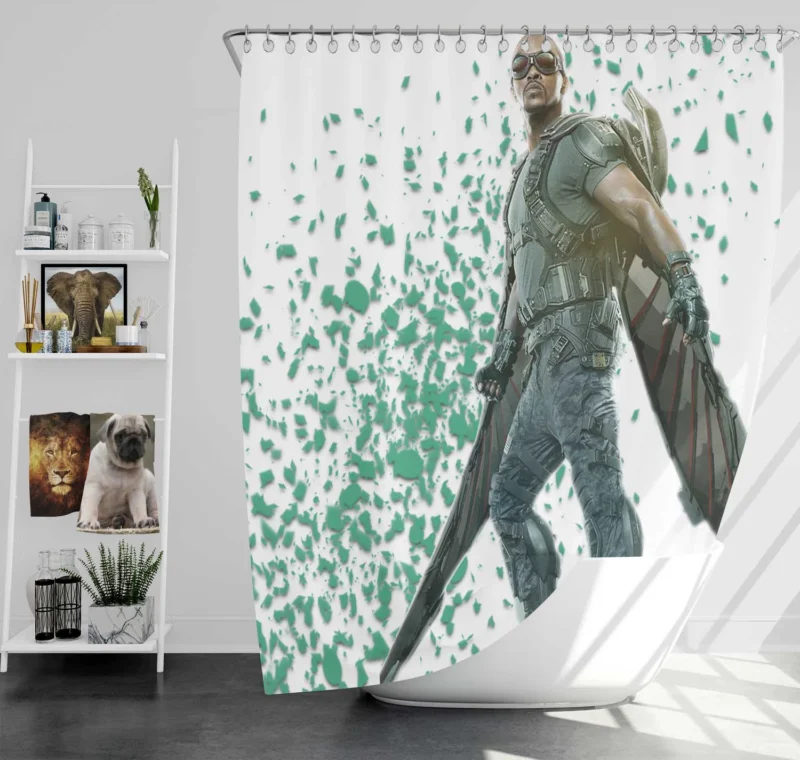 Falcon: A Heroic Avenger in Movies Shower Curtain