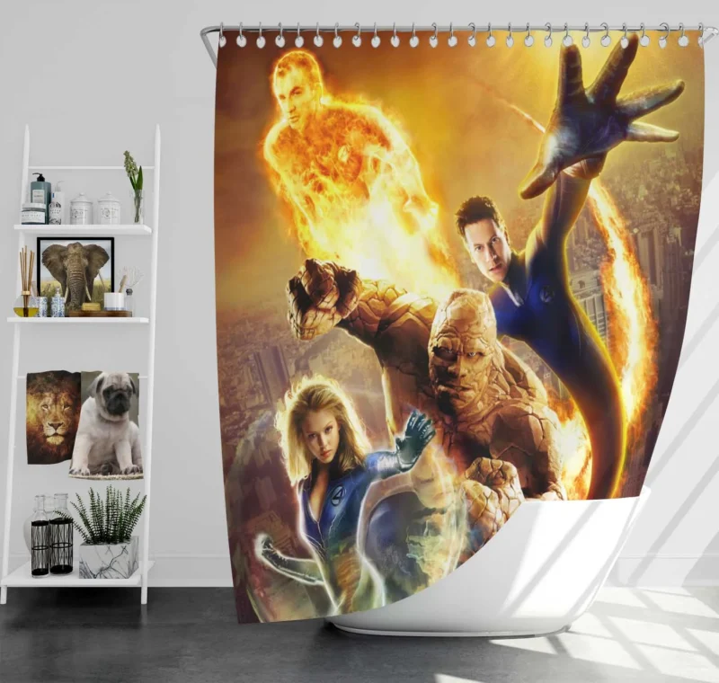 Fantastic Four (2005): A Marvel Cinematic Adventure Shower Curtain