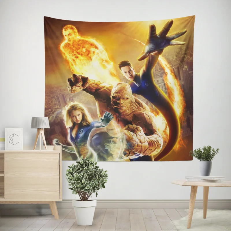 Fantastic Four (2005): A Marvel Cinematic Adventure  Wall Tapestry