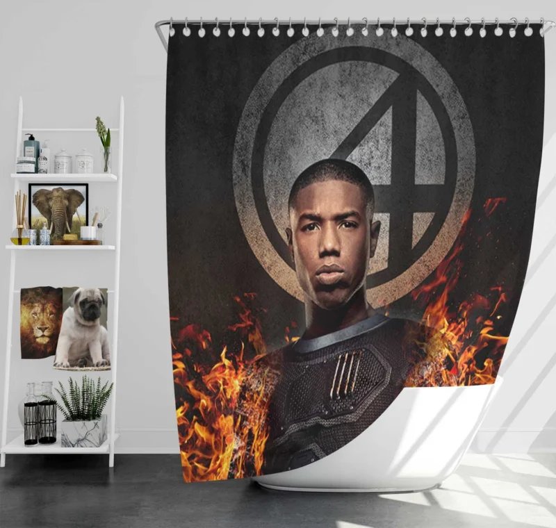 Fantastic Four (2015): The Human Torch Shower Curtain
