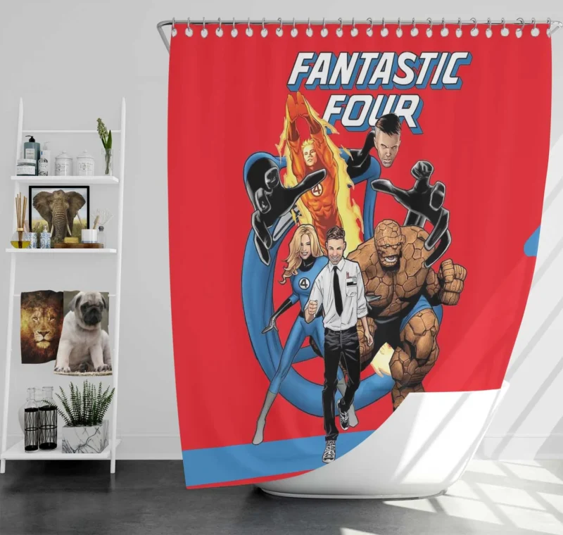 Fantastic Four Comics: Marvel Iconic Team Shower Curtain