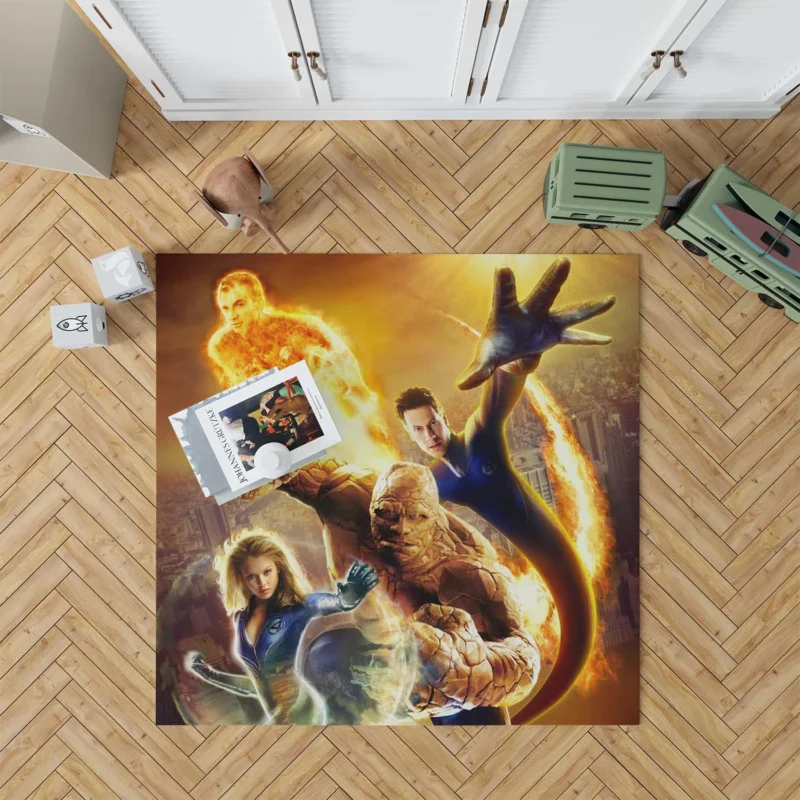 Fantastic Four Movie: Chris Evans as Human Torch Floor Rug