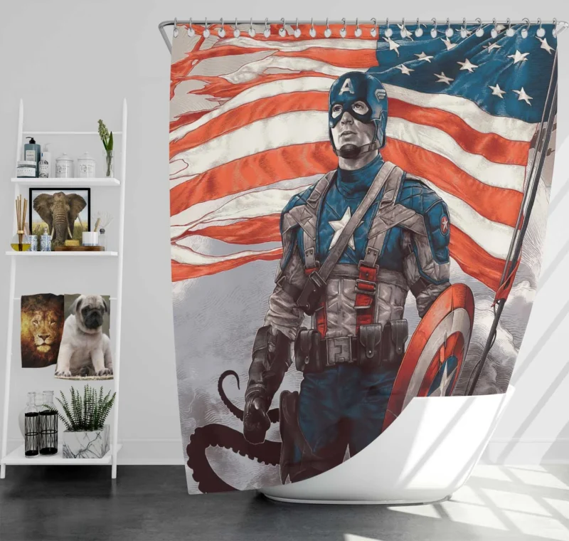 Fortnite: Captain America Joins the Battle Shower Curtain