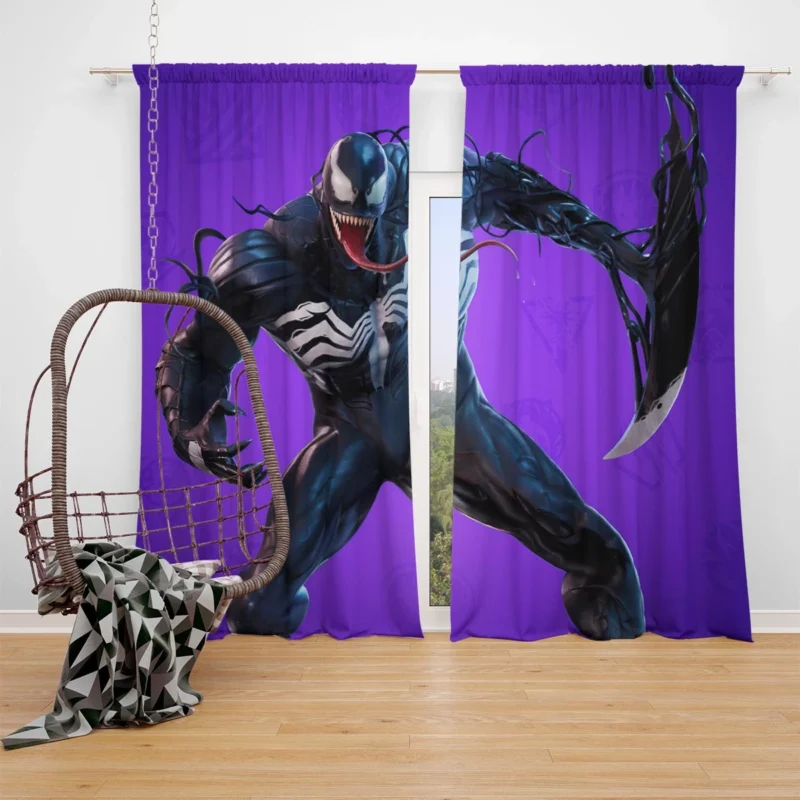 Fortnite Venom: Gaming Symbiote Window Curtain