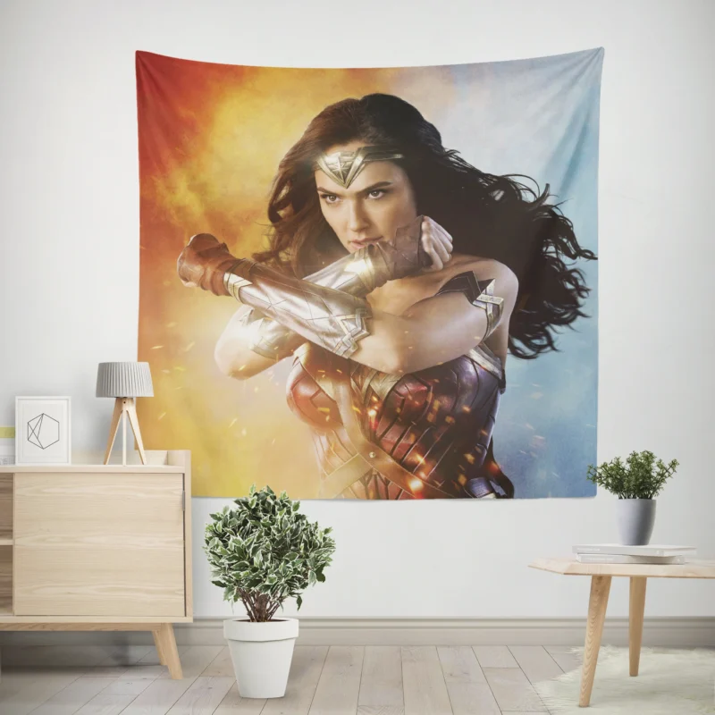 Gal Gadot as Wonder Woman in DC Comics  Wall Tapestry