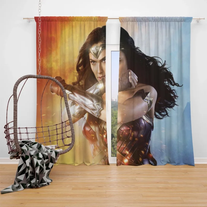 Gal Gadot as Wonder Woman in DC Comics Window Curtain