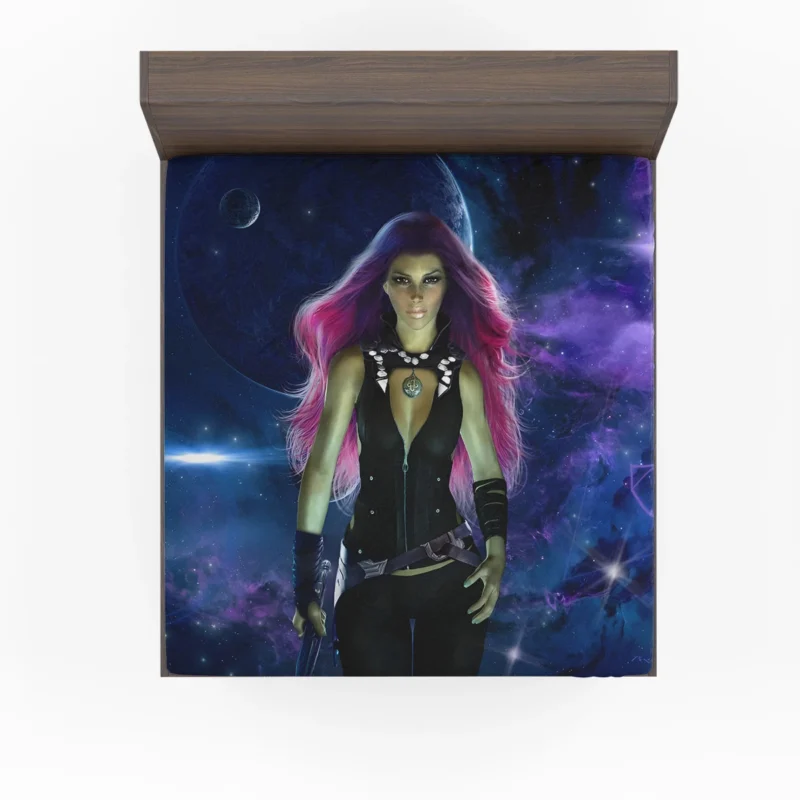 Gamora: A Fantasy Figure in Guardians of the Galaxy Fitted Sheet