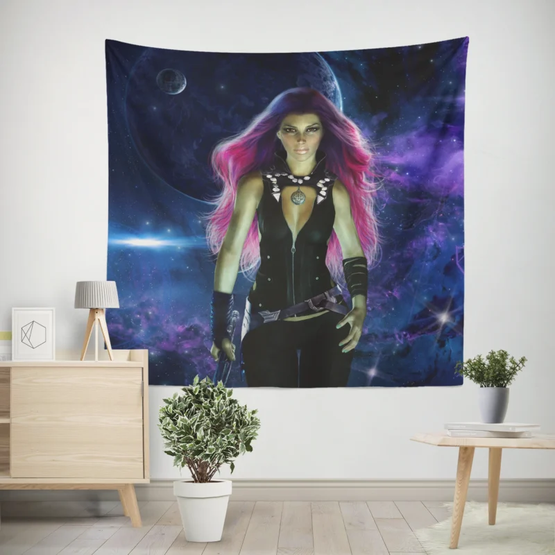 Gamora: A Fantasy Figure in Guardians of the Galaxy  Wall Tapestry