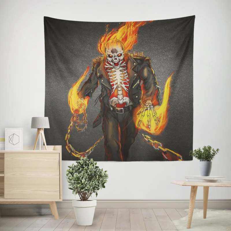 Ghost Rider Comics: A Hellish Hero Story  Wall Tapestry