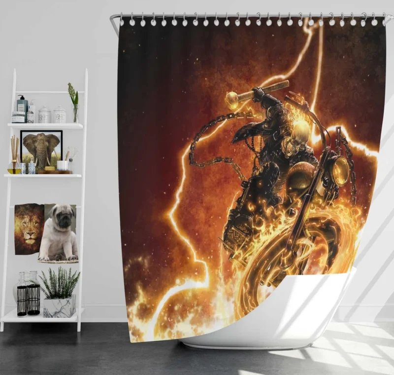 Ghost Rider Comics: A Skeleton Journey Shower Curtain