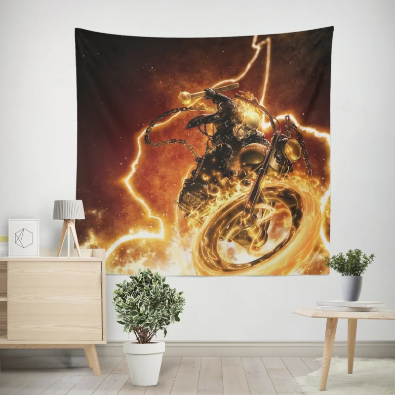 Ghost Rider Comics: A Skeleton Journey  Wall Tapestry