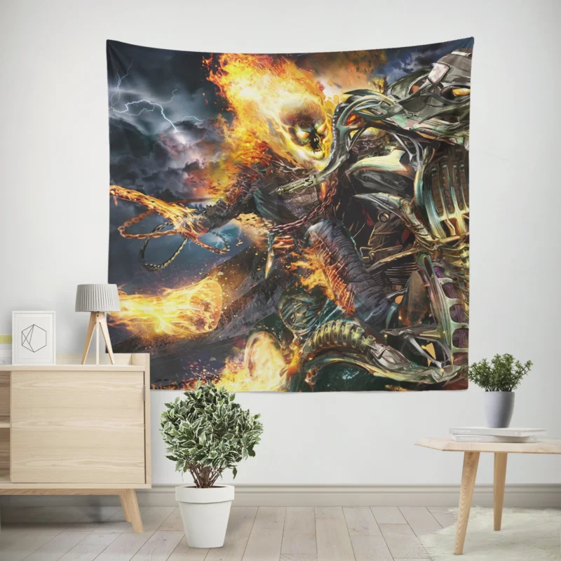 Ghost Rider Comics: Blaze and His Fiery Chains  Wall Tapestry