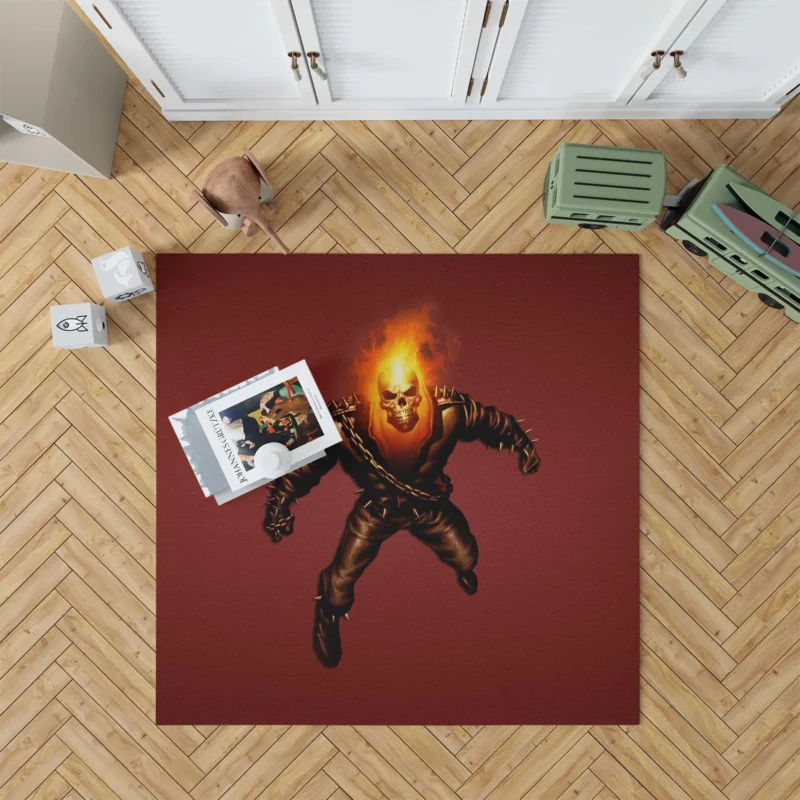 Ghost Rider Comics: Marvel Fiery Antihero Floor Rug