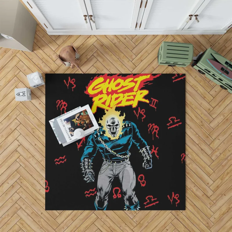 Ghost Rider Comics: Riding the Flames of Justice Floor Rug