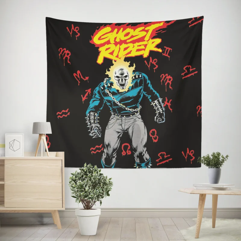 Ghost Rider Comics: Riding the Flames of Justice  Wall Tapestry