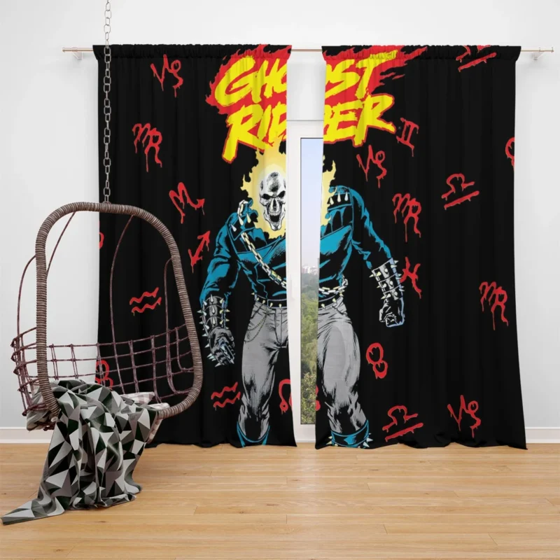Ghost Rider Comics: Riding the Flames of Justice Window Curtain