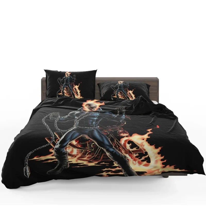 Ghost Rider Wallpaper: Embracing the Flames of Justice Bedding Set