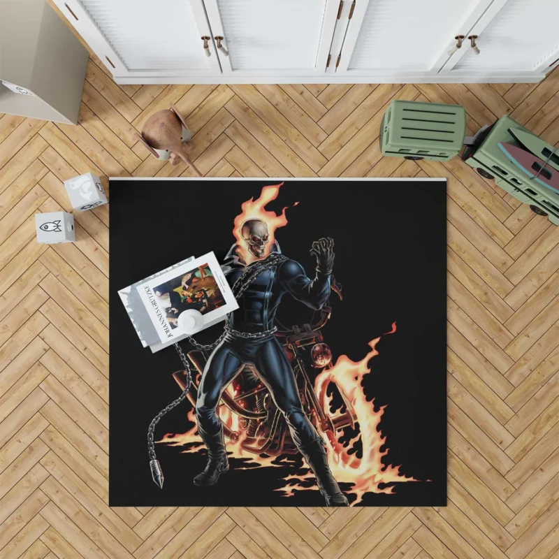 Ghost Rider Wallpaper: Embracing the Flames of Justice Floor Rug