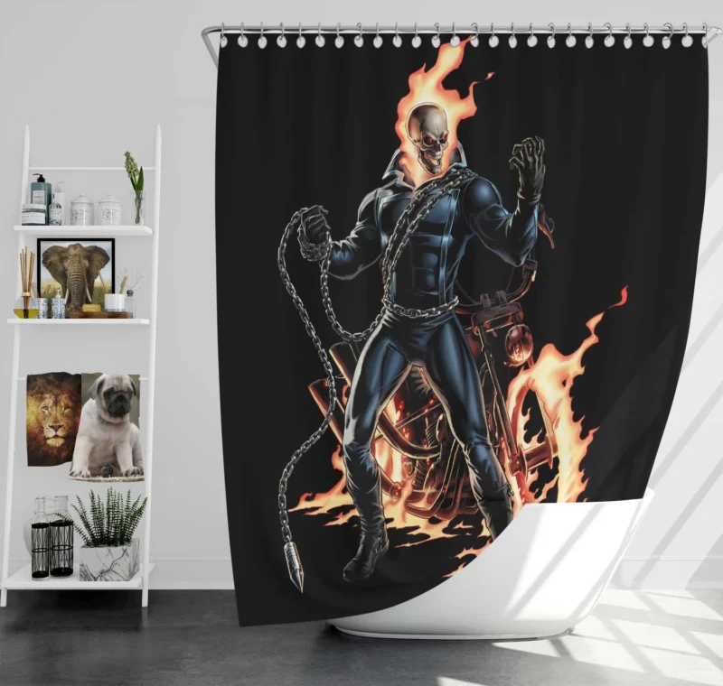 Ghost Rider Wallpaper: Embracing the Flames of Justice Shower Curtain