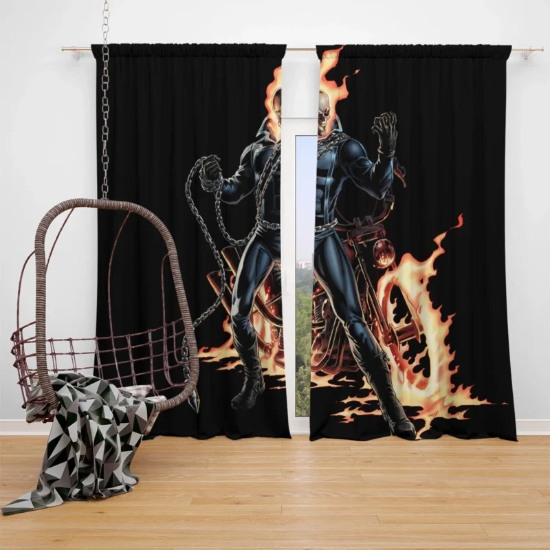 Ghost Rider Wallpaper: Embracing the Flames of Justice Window Curtain