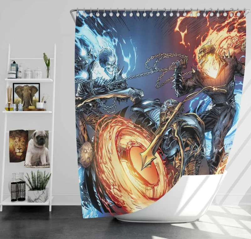 Ghost Rider Wallpaper: Flames and Chains of Vengeance Shower Curtain
