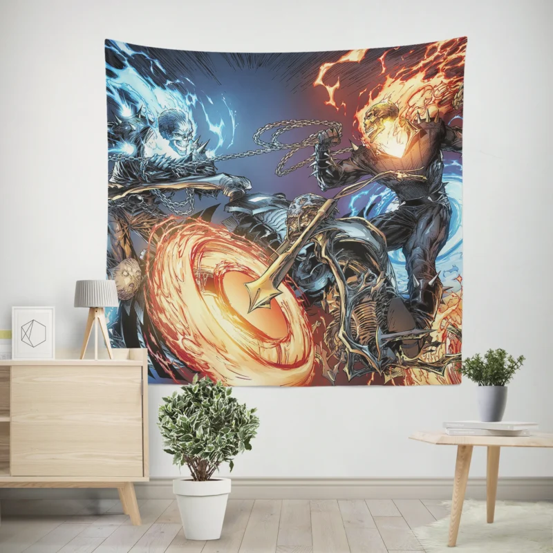 Ghost Rider Wallpaper: Flames and Chains of Vengeance  Wall Tapestry