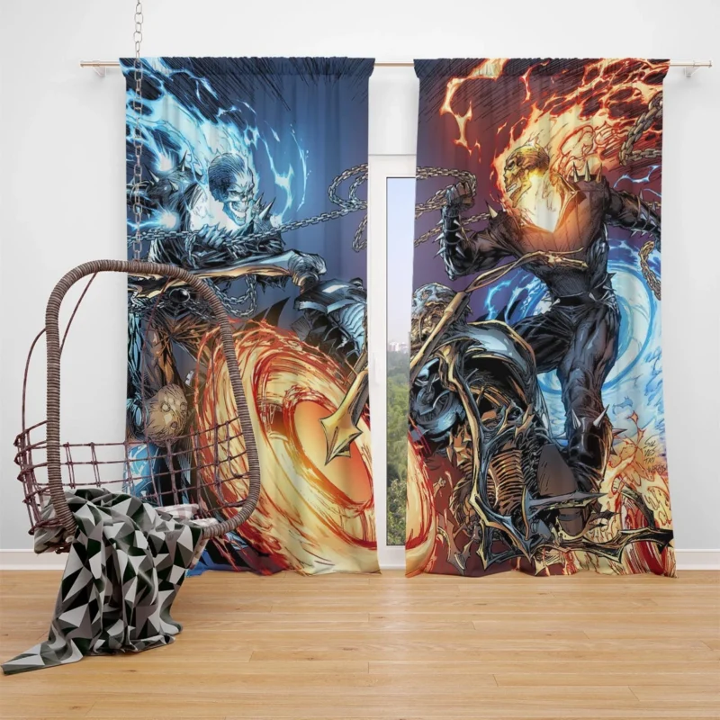 Ghost Rider Wallpaper: Flames and Chains of Vengeance Window Curtain