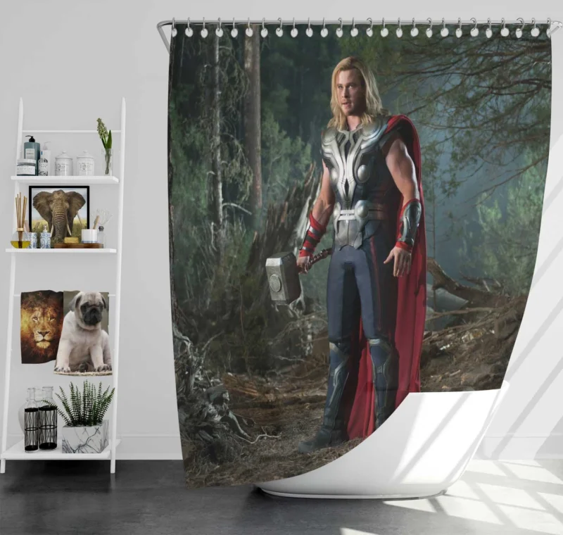 God of Thunder: Chris Hemsworth as Thor Shower Curtain