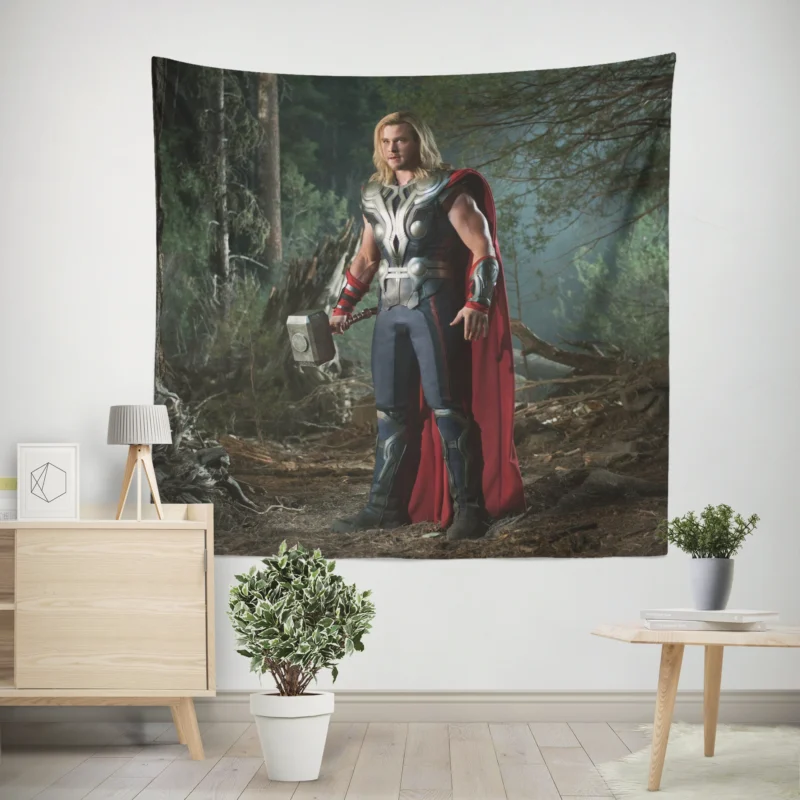 God of Thunder: Chris Hemsworth as Thor  Wall Tapestry