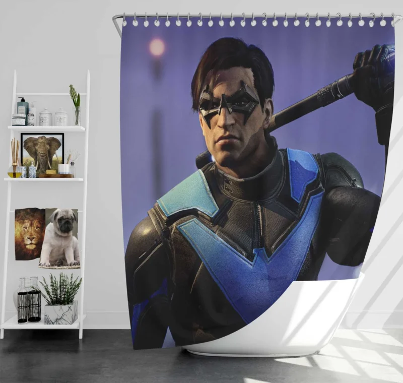 Gotham Knights Video Game: Play as Nightwing Shower Curtain