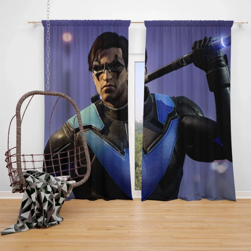 Gotham Knights Video Game: Play as Nightwing Window Curtain