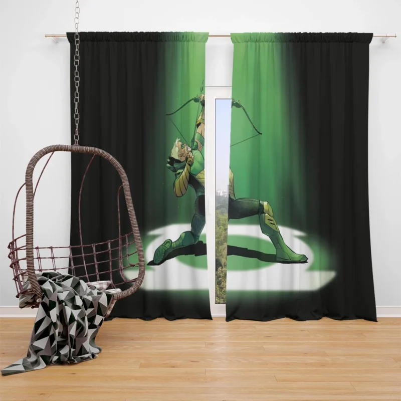 Green Arrow Comics: Oliver Queen Archery Skills Window Curtain