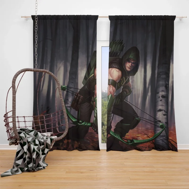 Green Arrow Comics: Oliver Queen Bow of Justice Window Curtain