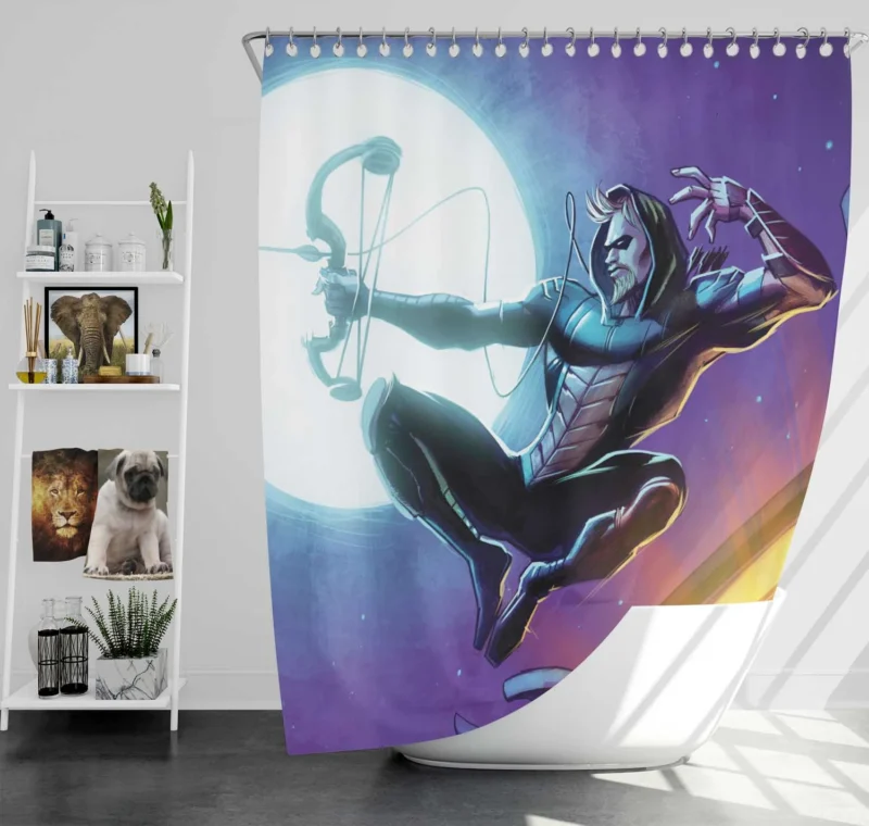 Green Arrow Comics: Targeting Injustice in Star City Shower Curtain