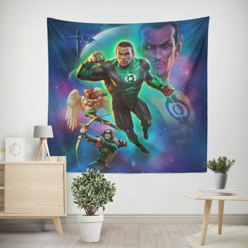 Green Lantern Beware My Power Movie  Wall Tapestry